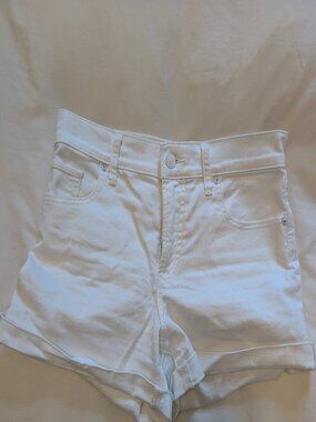 White Denim Express Shortie Mid Rise Jean Shorts (2)